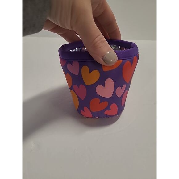 Sok-it Neoprene Pint Ice Cream Container Sleeve Purple Pink Heart Valentine's - Picture 5 of 11
